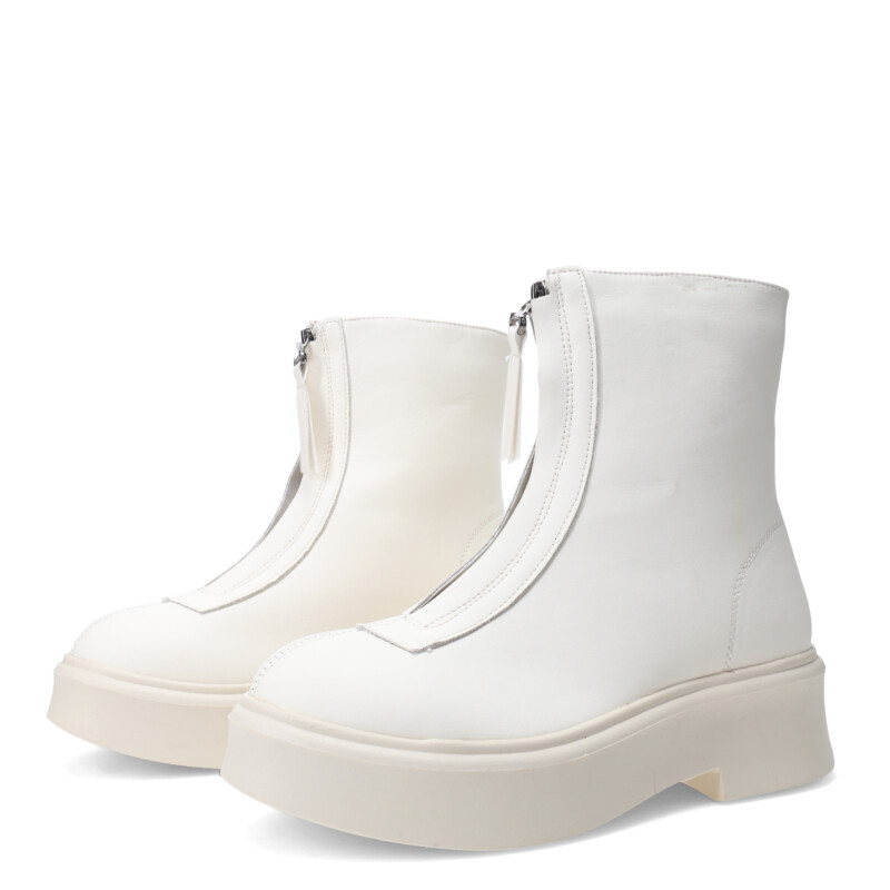 Botas de Mujer Miss Carol KIMAKA chelsea con cierre Blanco Hueso