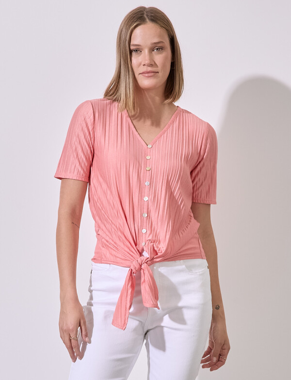 Blusa Gasa Plisada CORAL