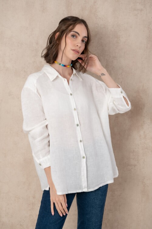 Camisa lino Miya Off White