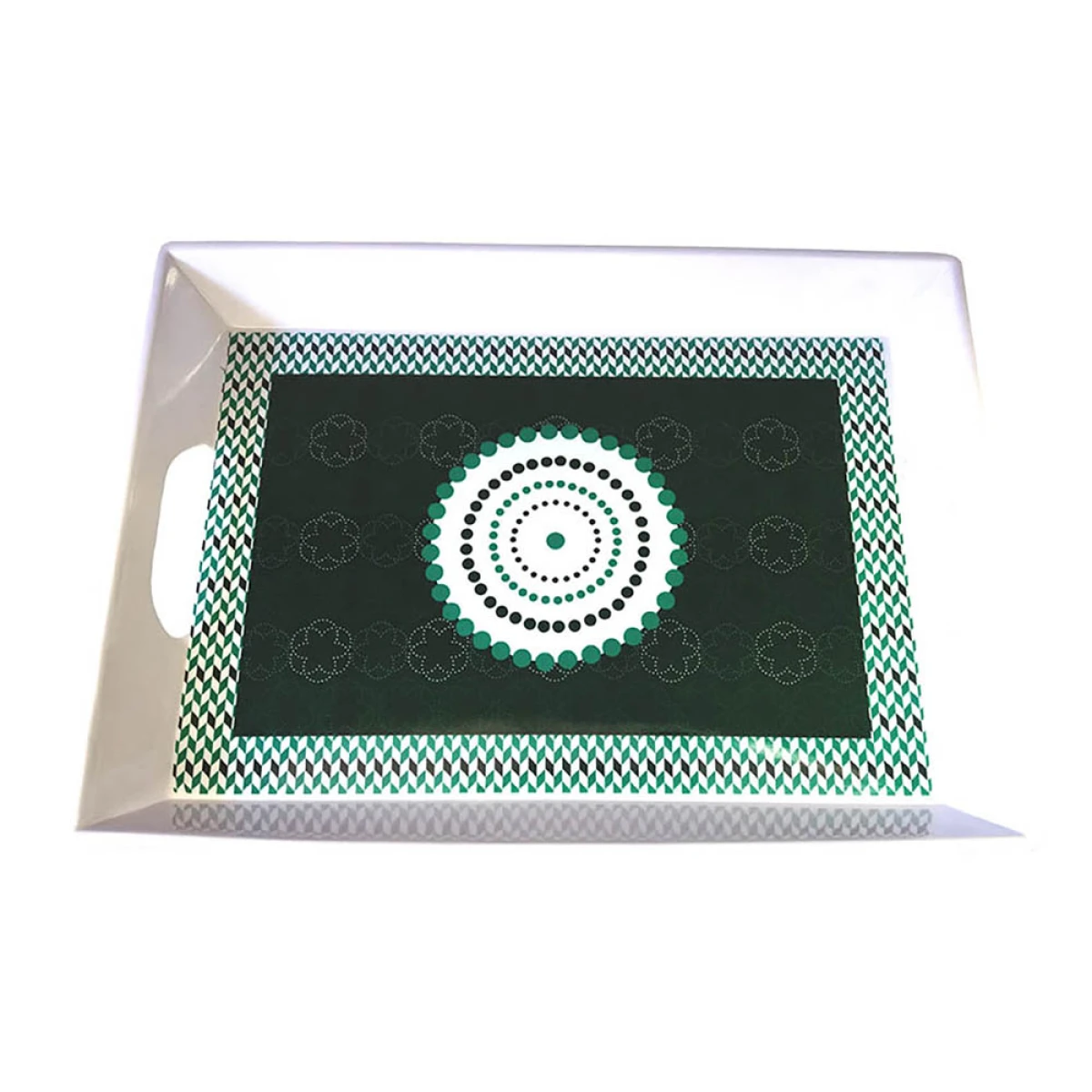 Bandeja Melamina 38 x 29 cm - Varios Diseños - Verde abstracto 
