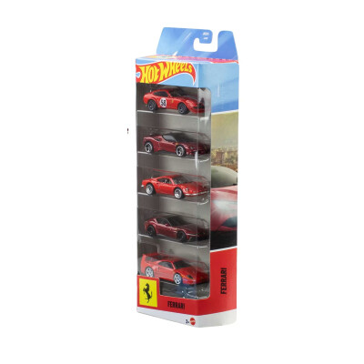 Hot Wheels Diecast Auto Ferrari Paquete de 5 autos Rosso Hot Wheels Diecast Auto Ferrari Paquete de 5 autos Rosso