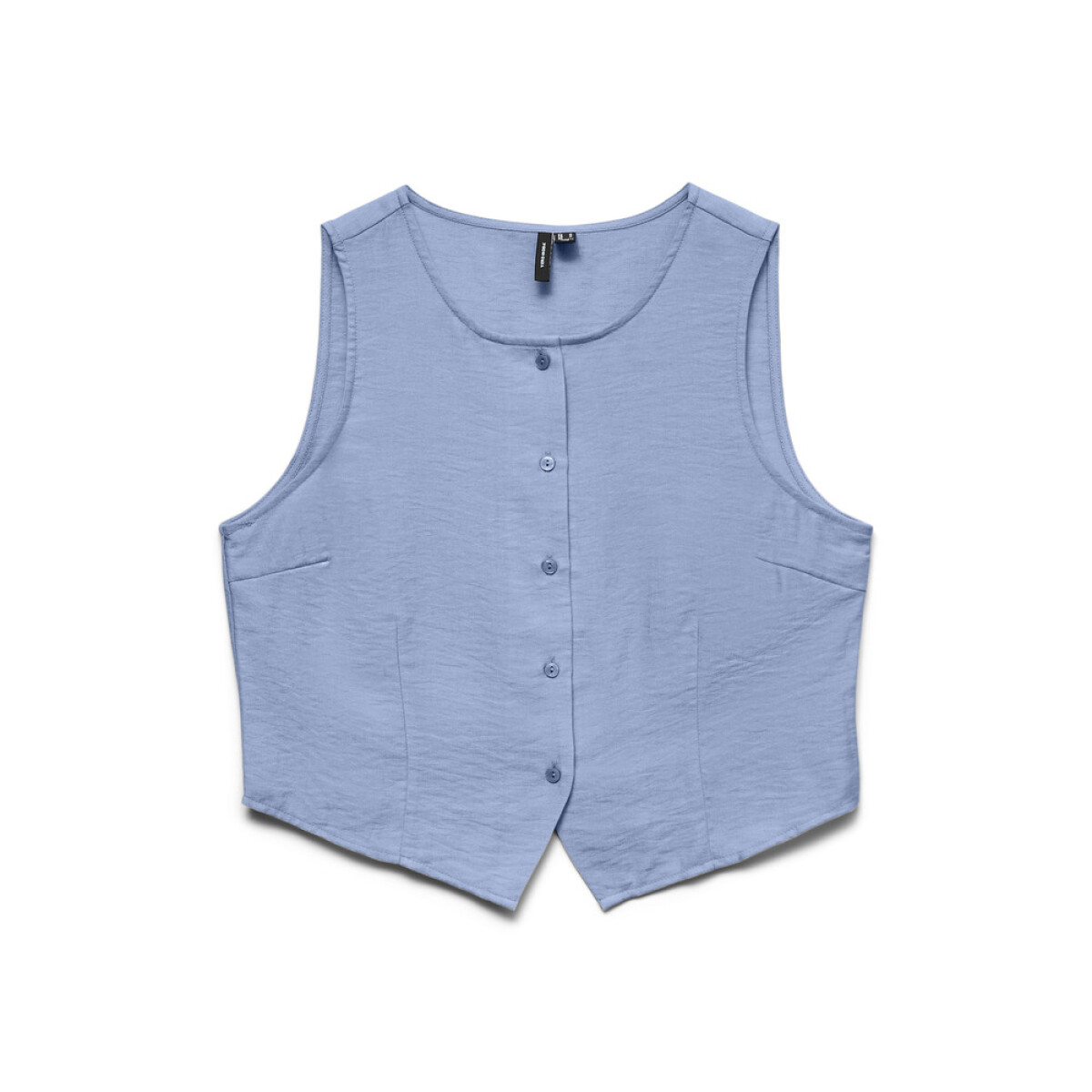 VMATHENA S/L O-NECK WAISTCOAT WVN - Brunnera Blue 