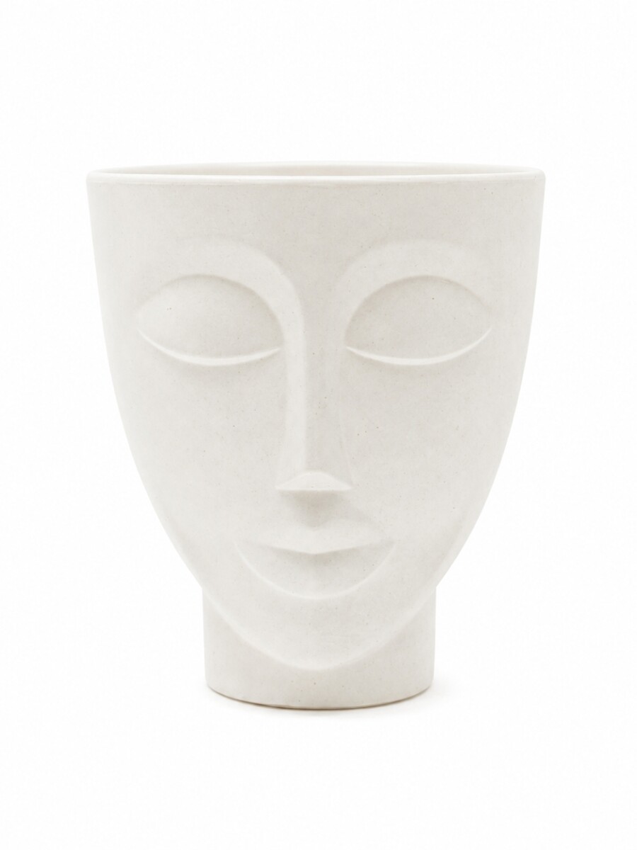 MACETA FACE MUJER PLASTICA BLANCO
