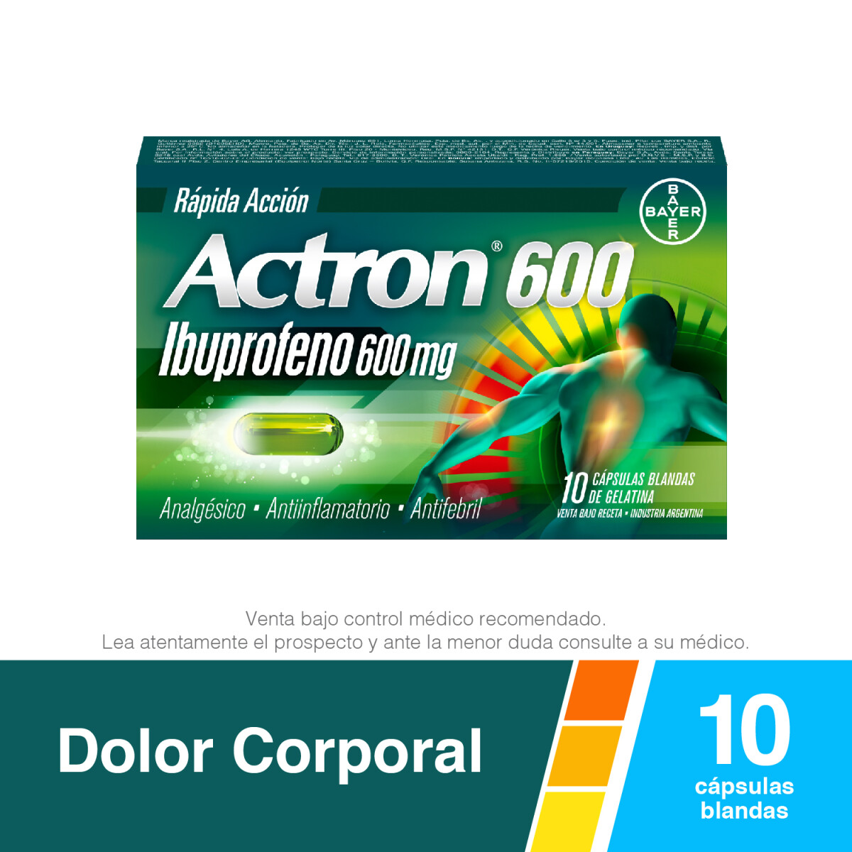 Actron 600mg 10 Cápsulas Blandas 