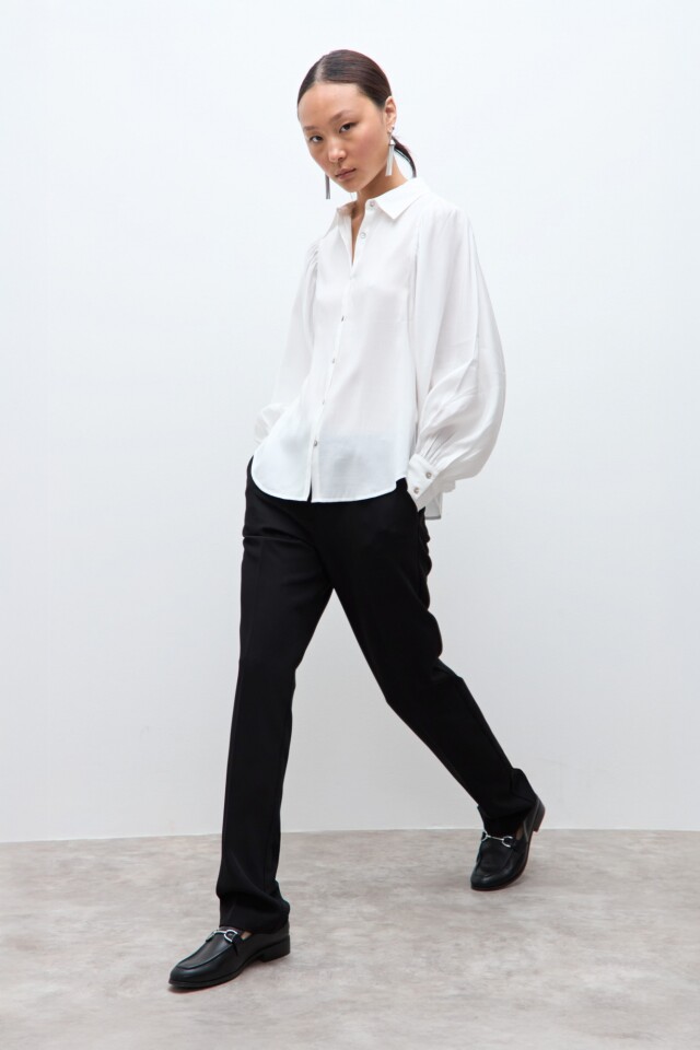 Camisa mangas abullonadas blanco