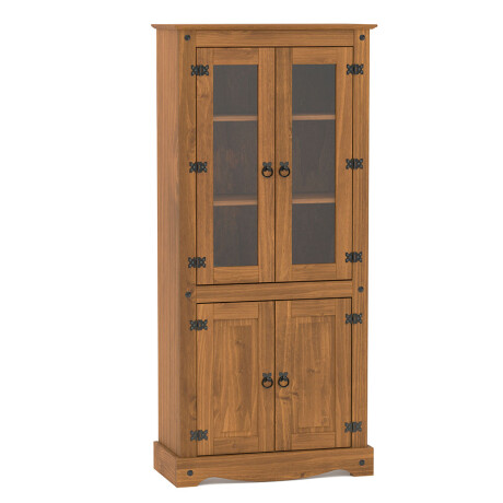 Biblioteca con Cristalero Línea Naturale Roble