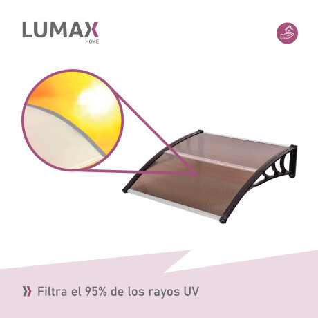 Alero Policarbonato Transparente Y Soporte Negro 1.2 X 0.8 M Bronce