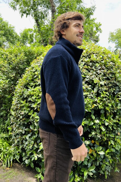 Zip Sweater Men Azul Marino