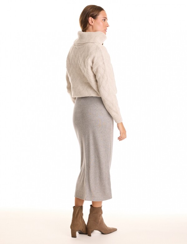 Falda Midi Tejida GRIS