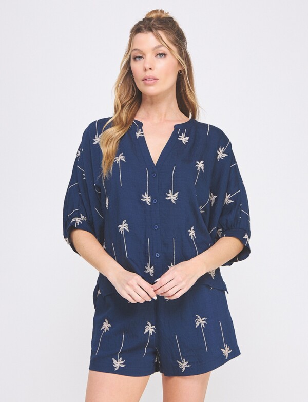 Blusa Bordada AZUL
