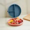 Plato con ventosa y reparticiones BUBA silicona azul petroleo