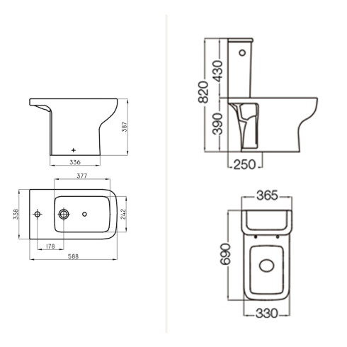 Juego Inodoro Bidet Ferrum Trento Completo 000