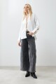Camisa satin con lazos crudo