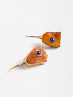 Pendientes Cuadrados Con Piedra multicolor