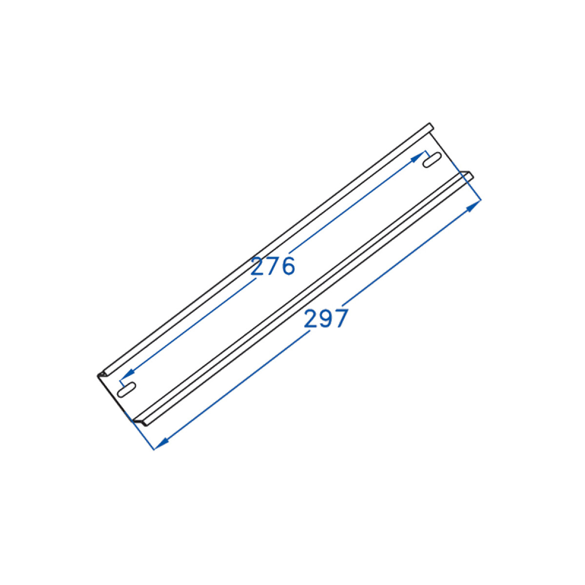 Riel omega din para 4 módulos, 10cm de largo - GR7308 