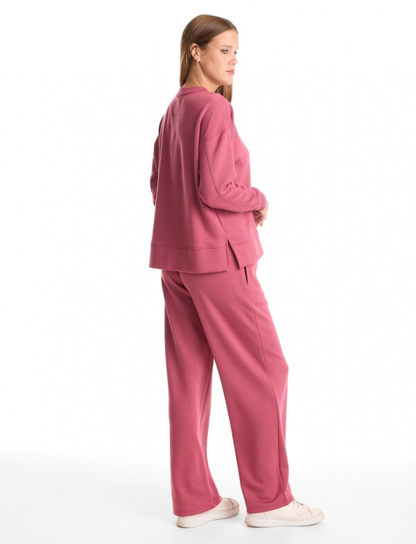 Buzo Pespuntes ROSA OSCURO