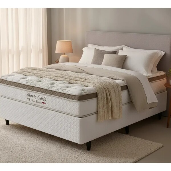 CONJUNTO SOMMIER 2 PLAZAS - 1.40 x 1.90mts - COLCHON DE RESORTES SISTEMA POCKET CONJUNTO SOMMIER 2 PLAZAS - 1.40 x 1.90mts - COLCHON DE RESORTES SISTEMA POCKET