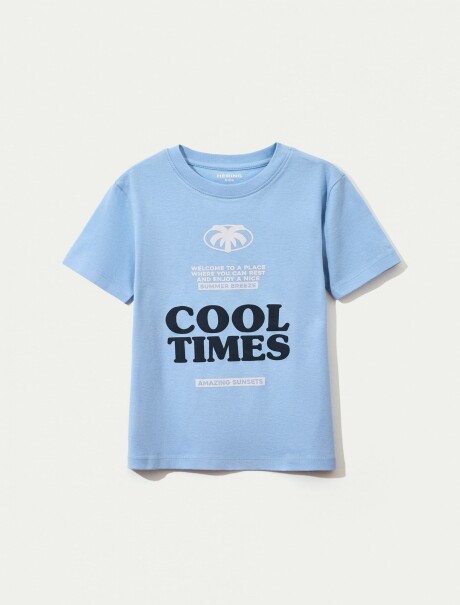 CAMISETA INFANTIL CON ESTAMPA AZUL