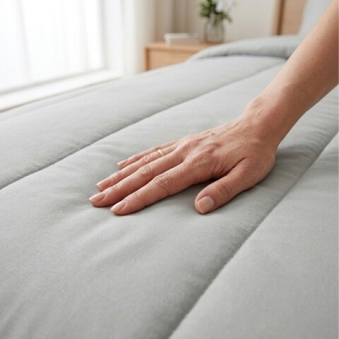 Acolchado 1 Plaza Doble Faz Microfibra Térmico 150 x 230cm - Gris Acolchado 1 Plaza Doble Faz Microfibra Térmico 150 x 230cm - Gris