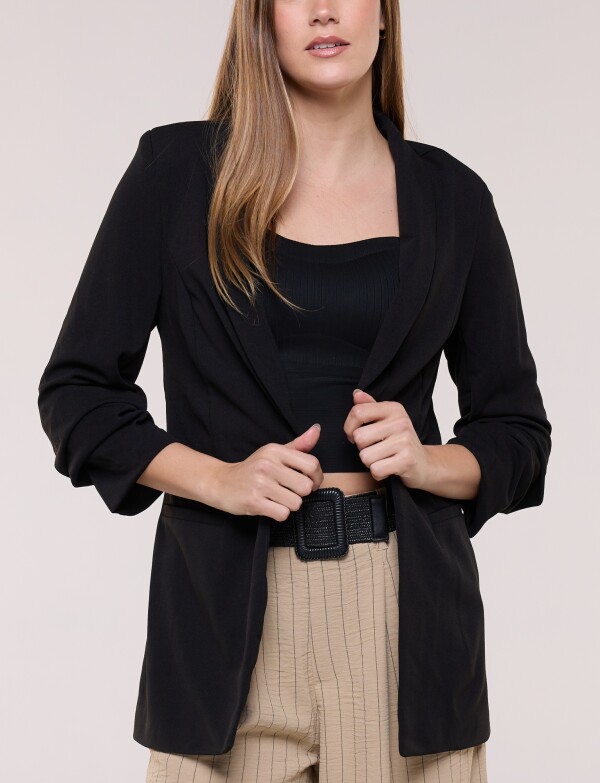 Blazer Crepe Manga Fruncida NEGRO