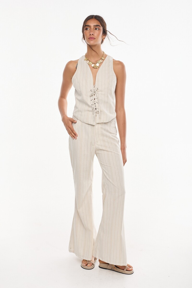 Pantalon Mistic Rayas Crudo