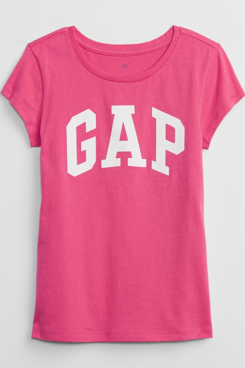 Remera Con Brillantina En Logo Gap Niña Wednesday Pink