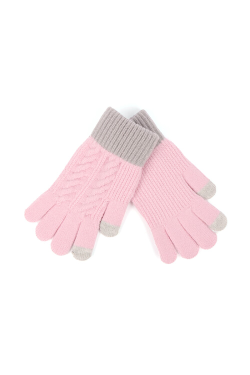 Guantes de punto tejido Rosa