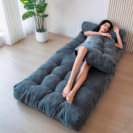 Sofá Sillón Cama Plegable Cloudnest + Almohada Living Gris