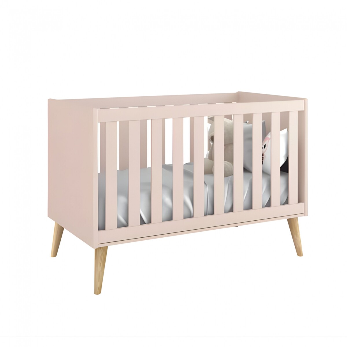 Cuna Convertible Bebé - Theo - Rosa 