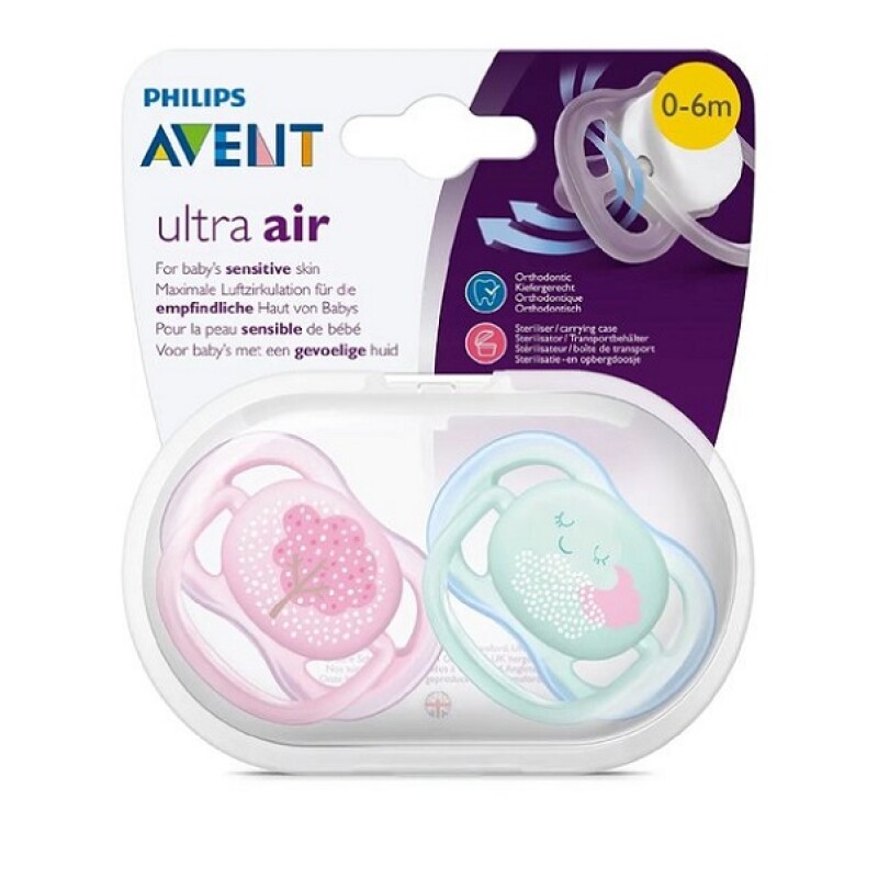 Avent chupete silicona transparente 0-6m+ 2 uds - Farmacia en Casa Online