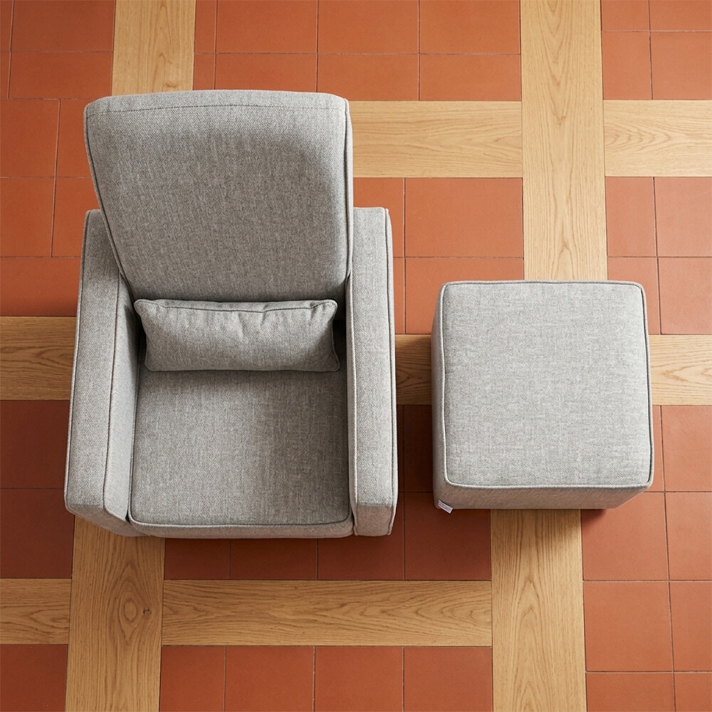 Sillón mecedor con apoyapiés Anny Gris