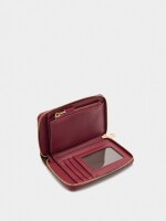 Cartera Con Textura Y Cierre De Cremallera rojo
