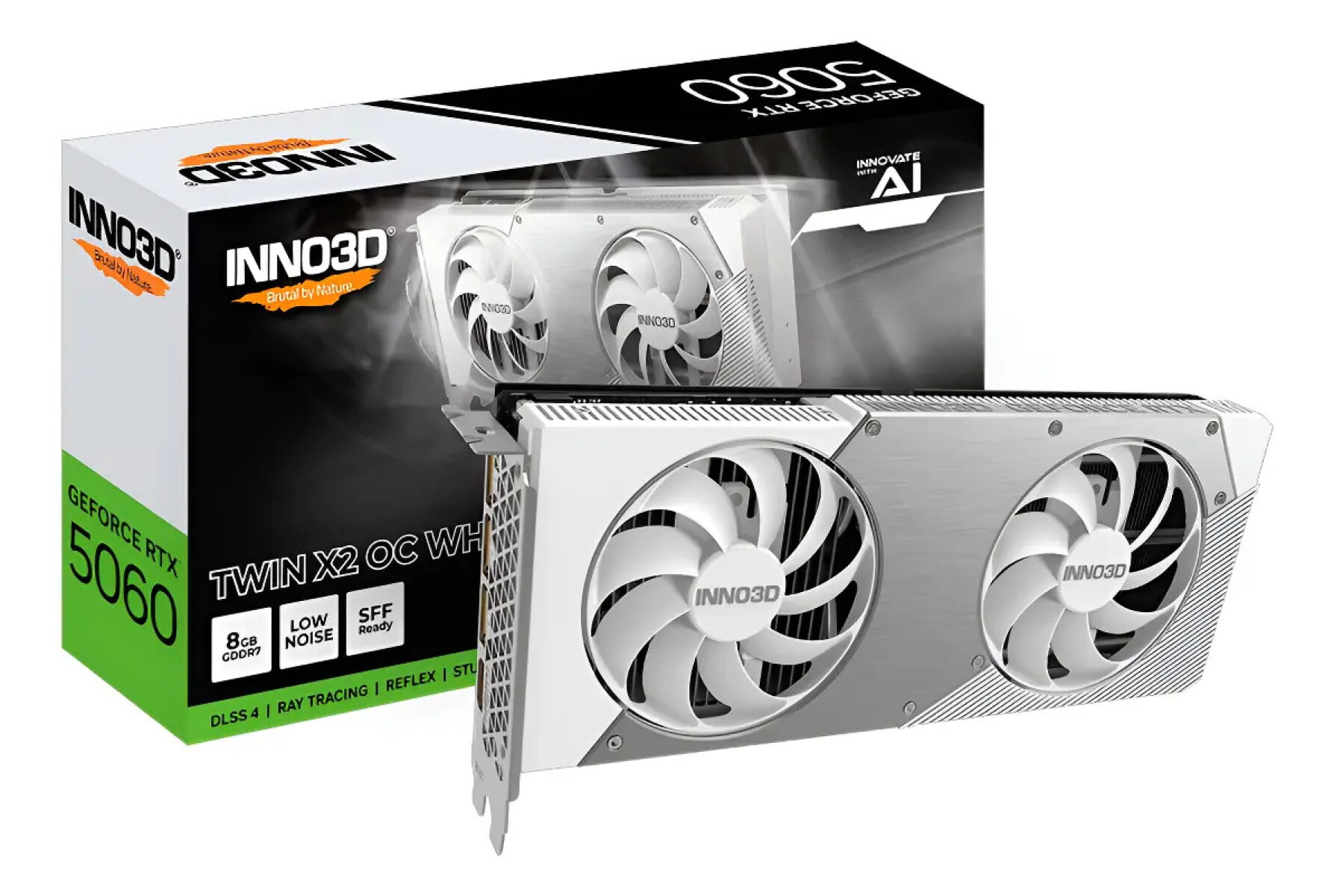 Tarjeta Gráfica Inno3d Geforce Rtx 5060 Twin X2 Oc White 8 Gb Gddr7 - BLANCO 