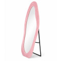 Espejo De Pie Irregular Terciopelo Acolchonado 1.60x0.60m Rosa