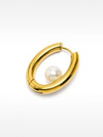 Aro Individual Con Perla - Acero Inoxidable dorado