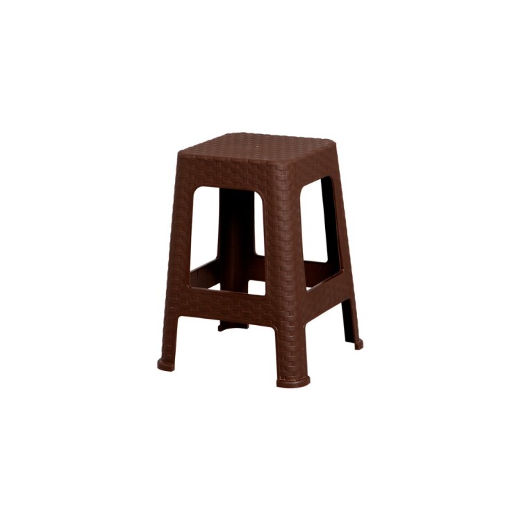 BANQUETA DE PLASTICO SIMIL RATTAN MARRON MARRÓN