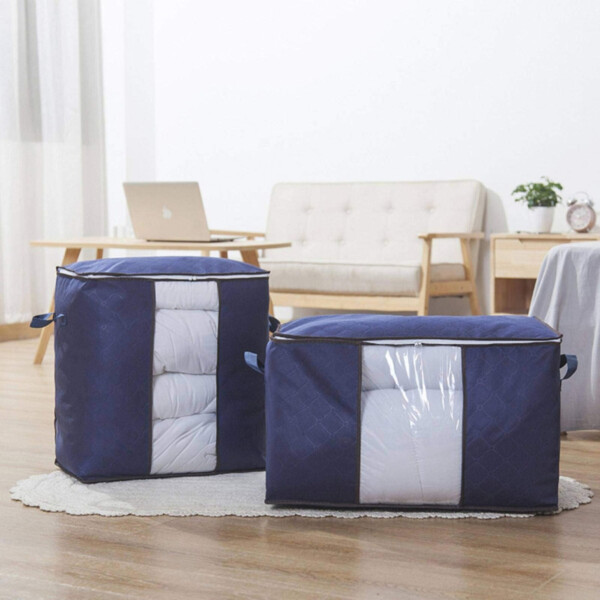 Set Caja Organizadora X4 Ropa Guarda Mantas Frazadas Variante Color Violeta