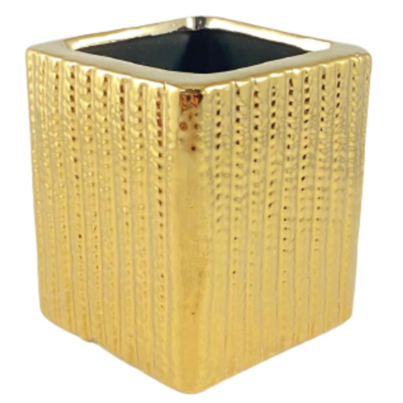 Maceta Decorativa Rectangular Dorado
