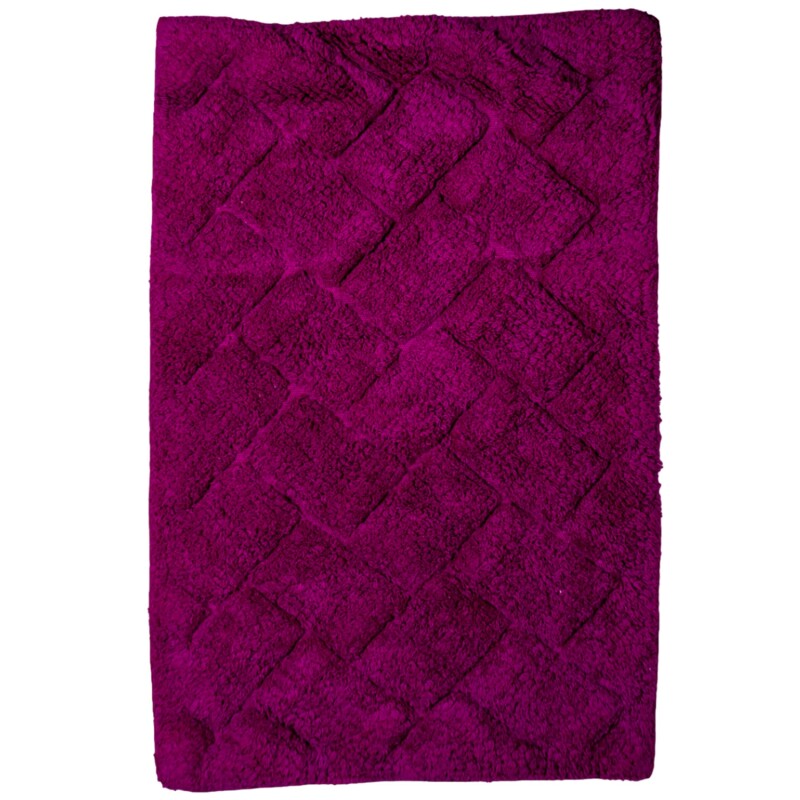 Alfombra de baño antideslizante en algodón 40x60cm Ladrillo Fucsia