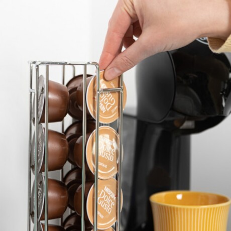Soporte Dispensador Porta Cápsulas de Café Dolce Gusto x18 Plateado
