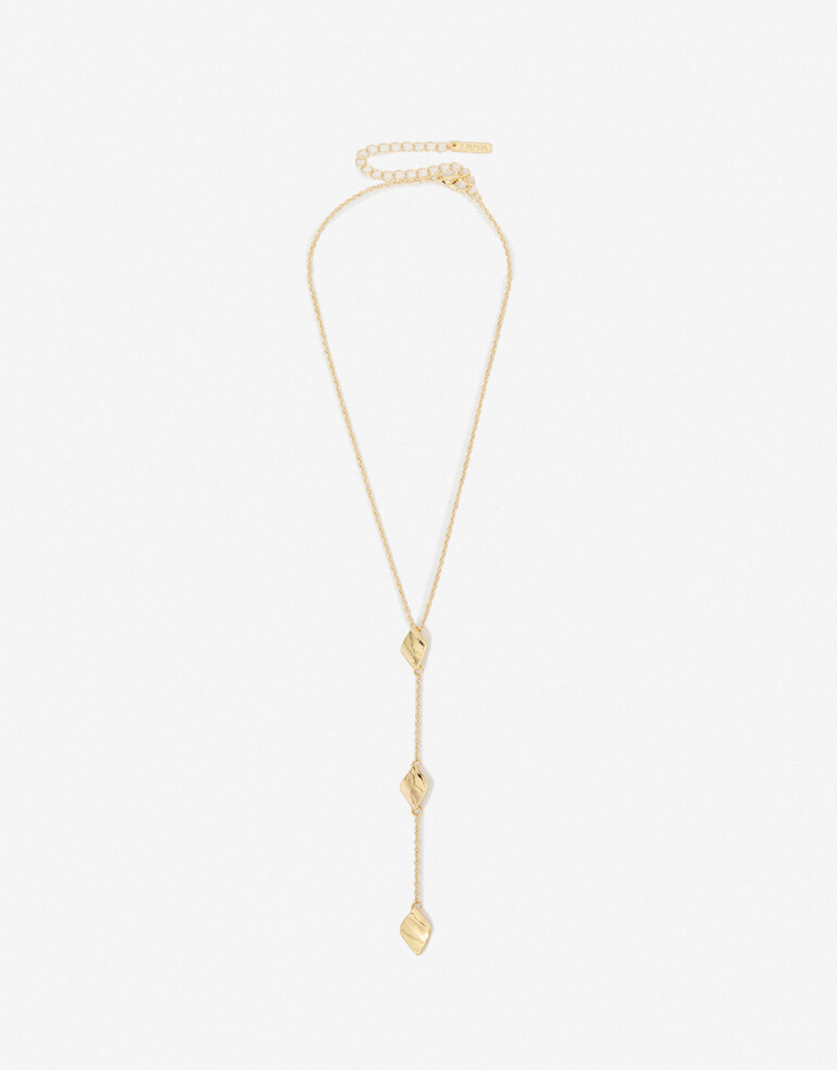 Collares Largos Metal Collar Largo Y Con Chapones - Dorado
