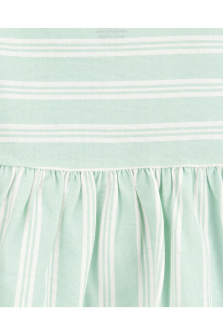 Vestido de algodón con botones y diseño a rayas 0