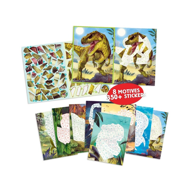 STICKTP Libro De Stickers Por Números Top Model - Dino
