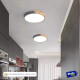 Luminaria Plafon Led Diám 30cm Metal Y Madera Luz cálida Gris