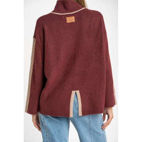 Polera Combinada Bordeaux