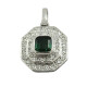 Dije Oro Blanco 18 K Con Brillantes Y Esmeralda Dije Oro Blanco 18 K Con Brillantes Y Esmeralda