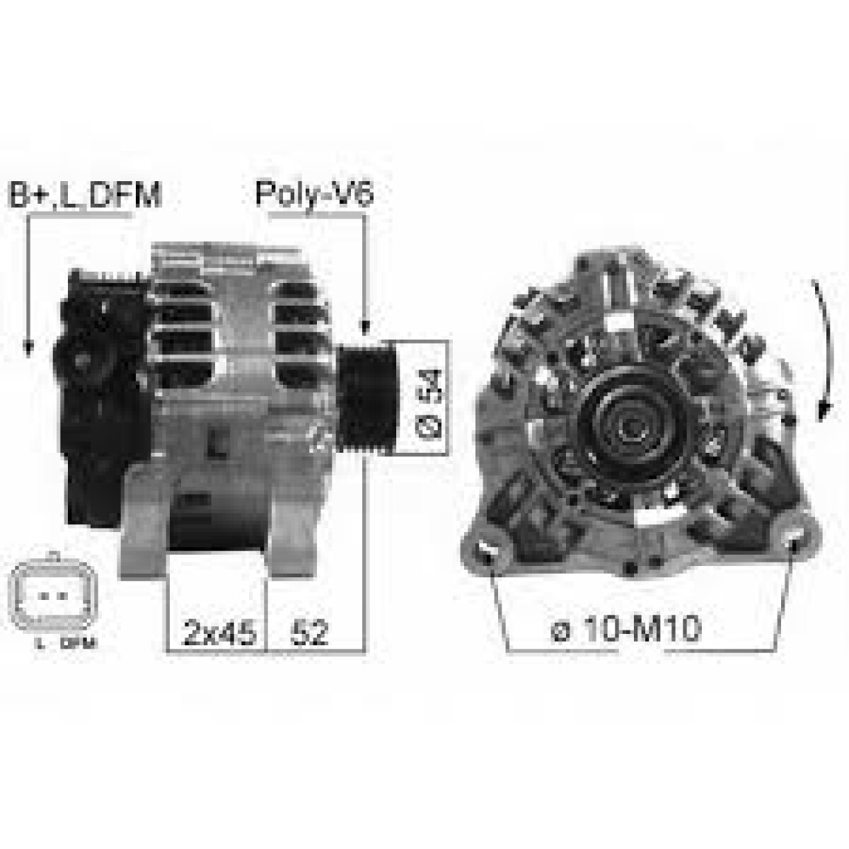 ALTERNADOR CITROEN - PEUGEOT 205-206-AX- 12V80A=1589IR - 