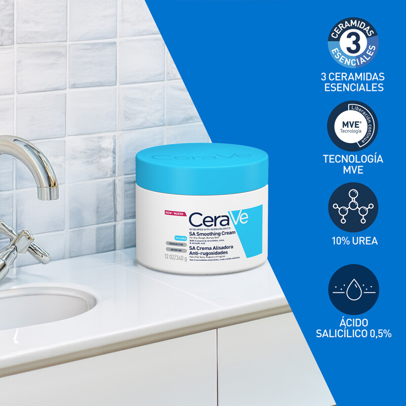 CERAVE CREMA ALISADORA ANTIRUGOSIDADES SMOOTHING 12 OZ - CERAVE CREMA ALISADORA ANTIRUGOSIDADES SMOOTHING 12 OZ -