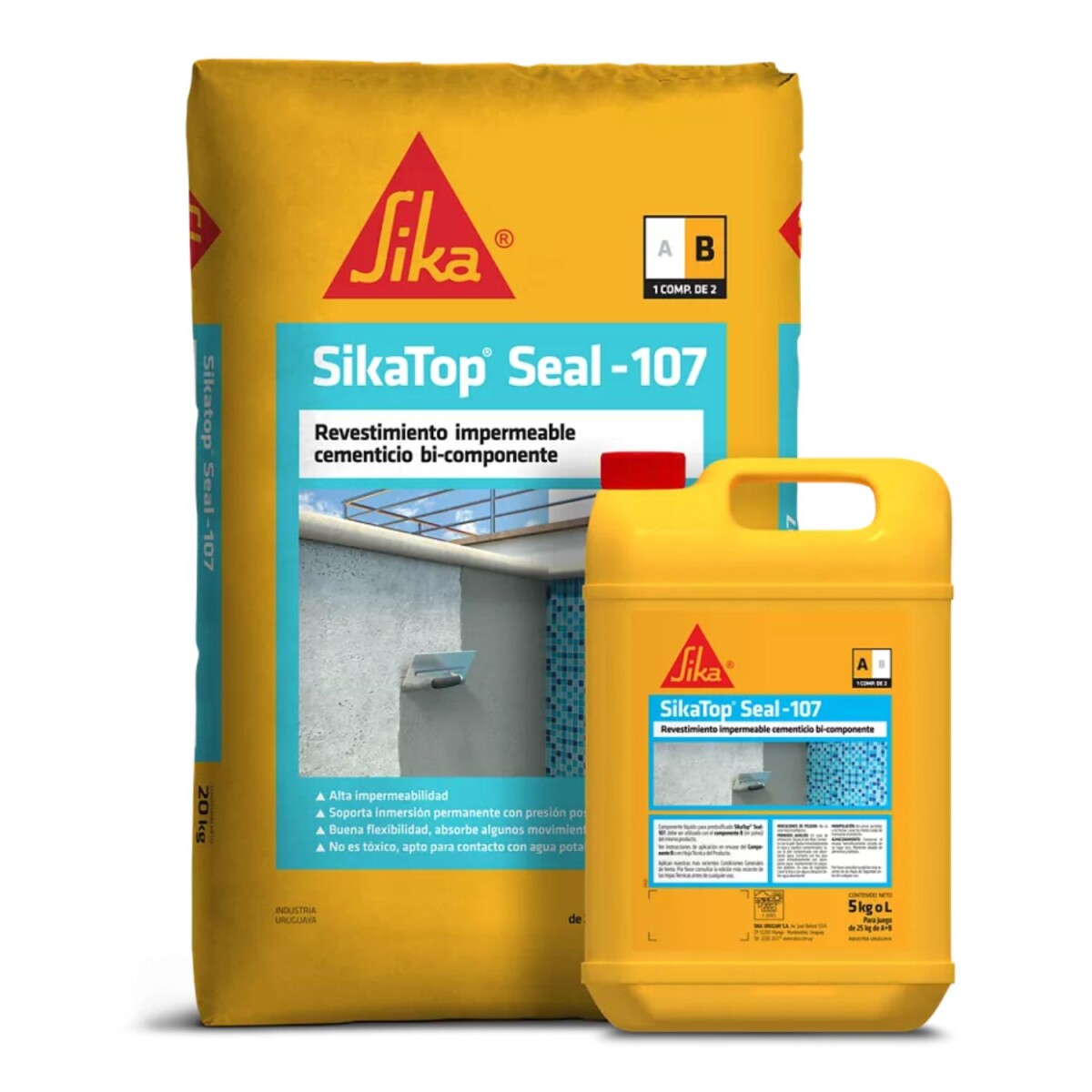Revestimiento impermeable y flexible Sika SikaTop Seal-107 25Kg 