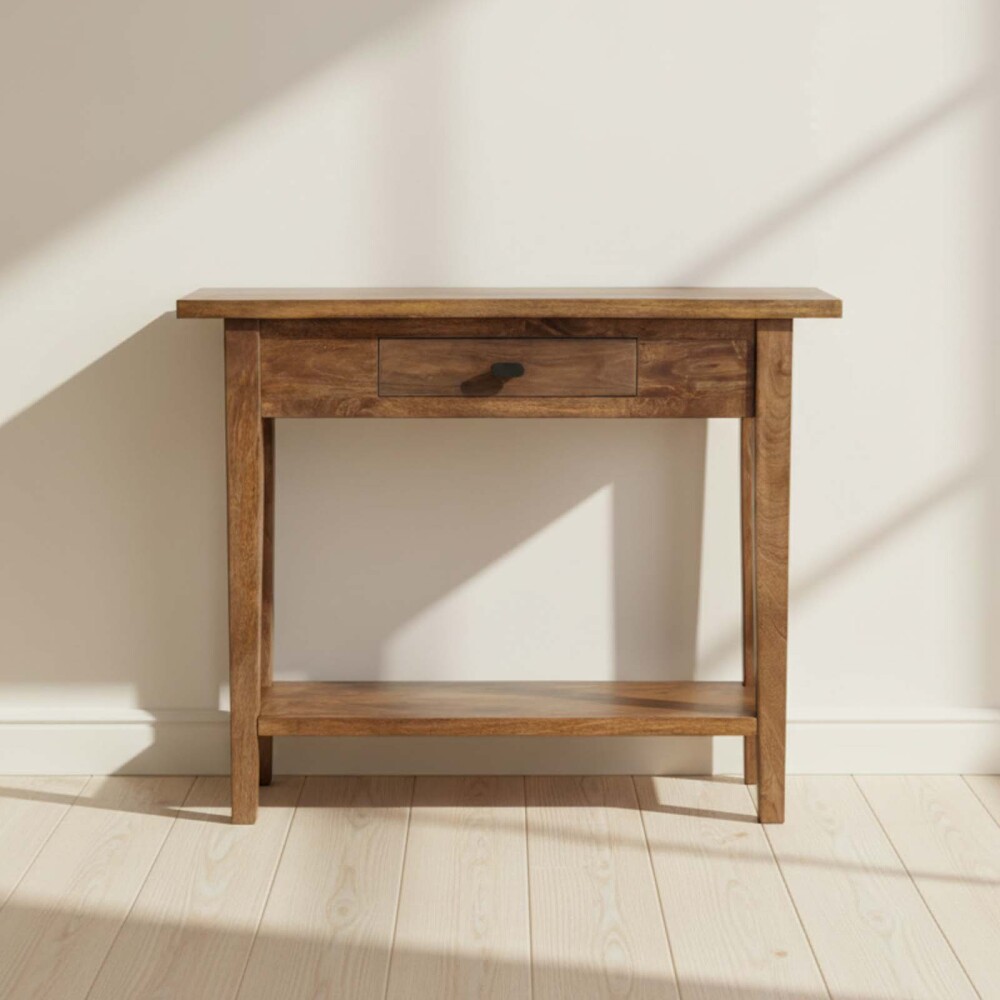 CONSOLA MDF-Y-MADERA MARRON RETRO CASTAÑO